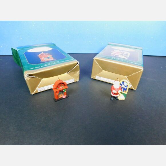 Hallmark Christmas Ornaments Mini Jolly Old Santa Ready for Santa Lot - Picture 6 of 7